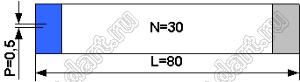 BLFPC P0,5 30PIN 80mm REV шлейф плоский сверхтонкий FFC/FPC; 30; длина 80мм; контакты на разных поверхностях