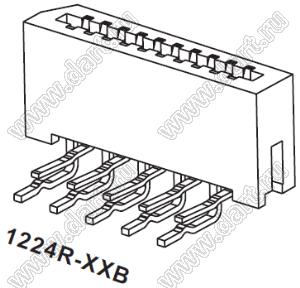 1224R-21B разъем угловой FPC, шаг 1,0 мм, специальное располож. 21 конт.