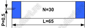 BLFPC P0,5 30PIN 65mm шлейф плоский сверхтонкий FFC/FPC; 30; длина 65мм; контакты на одной поверхности