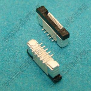 1226-08-01B розетка SMD для плоского шлейфа (FPC); P=0,5мм; вертикальный вход; 8-конт.
