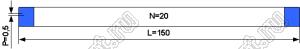 BLFPC P0,5 20PIN 150mm шлейф плоский сверхтонкий FFC/FPC; 20-конт.; длина 150мм; контакты на одной поверхности