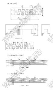 BJ446AE индикатор светодиодный сегментный; 0,39"; 4-разр.; 7-сегм.; 0,39"; оранжевый; общий катод; 17,0x60,0мм