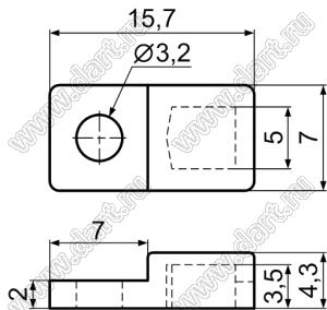 PH-27 держатель компонента; 15,7x7,0мм; нейлон-66 (UL); черный