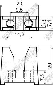 PHC8NNHA держатель дискового конденсатора; нейлон-66 (UL); черный