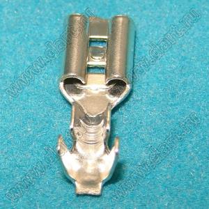 DJ622-J4.8A/B (ST1870502) терминал 4,8мм FASTON неизолированный ножевой розетка на провод; латунь луженая; A.W.G. 22-18; располож. цепью