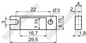 TC-42 кожух микросхемы; полибутилентерефталат (PBT) (UL); 94V-0; натуральный