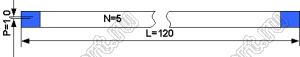 BLFPC P1,0 5PIN 120mm шлейф плоский, шаг 1,0мм 5 жил длина 120мм, контакты на одной поверхности