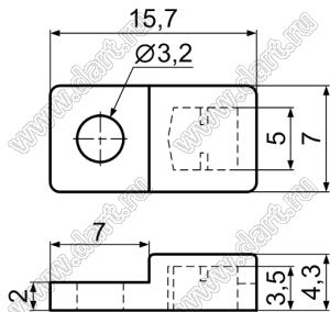 PH-31 держатель компонента; 15,7x7,0мм; нейлон-66 (UL); черный