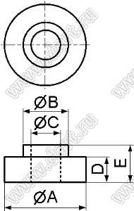 TW-179 втулка изолирующая для транзистора в корпусе TO-220; нейлон-46 (UL); 94V-0; натуральный