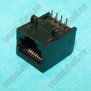 7008-8P8C-SOCKET розетка RJ-45 на плату, 8 позиций, 8 контактов экранированный