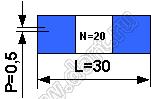 BLFPC P0,5 20PIN 30mm шлейф плоский сверхтонкий FFC/FPC; 20; длина 30мм; контакты на одной поверхности