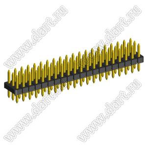 2203P-060G-H15-125 вилка открытая прямая трехрядная на плату для монтажа в отверстия; шаг 2,00 x 2,00 мм; (3x20) конт.