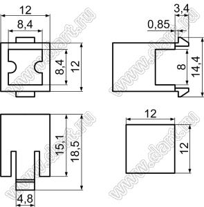 TSC-24 кожух переключателя; пластик ABS (UL); черный