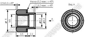 BONR-М3D6H8.5-4.3 (vtulka_m3x8.5) втулка резьбовая развальцовочная (бонка) М3; H=8,5мм; сталь оцинкованная