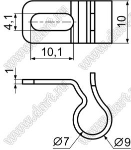 CCMG-1 фиксатор кабеля с креплением винтом М4; нейлон-66 (UL); натуральный