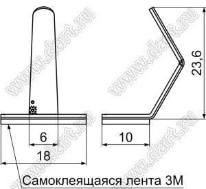 WCM-5L(3M) зажим проводов на самоклеящейся площадке; сталь