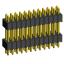 2199SBDI-024G-1110 (PLLHD1.27-24) вилка штыревая открытая прямая с двойным изолятором двухрядная на плату для монтажа в отверстия, шаг 1,27x1,27 мм, 2x12 конт.