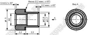 BONR-М2D5H2,2Z-006 втулка резьбовая развальцовочная (бонка) М2; H=2,2мм; сталь оцинкованная