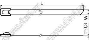 STB-152S стяжка металлическая; L=152мм; сталь нержавеющая 316