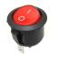 KCD1-106-101L11RBA-24V переключатель клавишный ON-OFF; D=23,0мм; 6A 250VAC/10A 125VAC; толкатель красный/корпус черный; с подсветкой 24В;  маркировка "O I"; терминалы 4,8x0,8мм
