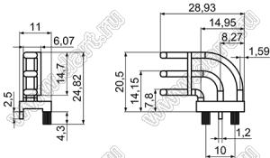 LPE3-7.8 (LGPK-7.8) световод угловой; поликарбонат(UL); прозрачный