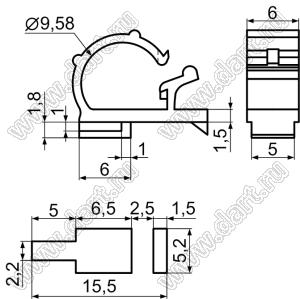 MISA-3(B) зажим проводов; нейлон-66 (UL); черный