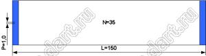 BLFPC P1,0 35PIN 150mm шлейф плоский, шаг 1,0мм 35 жил длина 150мм, контакты на одной поверхности