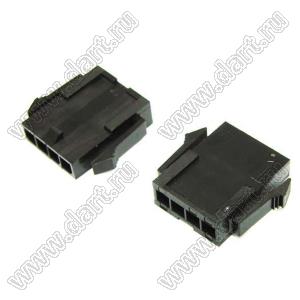 3000HM-04P-1 (Micro-Fit 3.0™ MOLEX 043640-0400) колодка на кабель (вилка) однорядная, шаг 3,0 мм; 4 конт.; шаг 3,0мм; 4-конт.