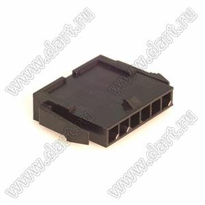 3000HM-06P-1 (Micro-Fit 3.0™ MOLEX 043640-0600) колодка на кабель (вилка) однорядная, шаг 3,0 мм; 6 конт.; шаг 3,0мм; 6-конт.