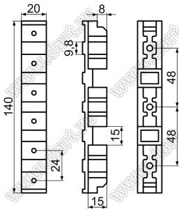 TERBL-6 соединитель проводов винтовой; поликарбонат (UL); натуральный