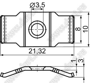 TRK-12 фиксатор транзистора; сталь оцинкованная