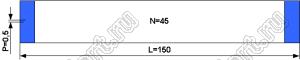 BLFPC P0,5 45PIN 150mm шлейф плоский сверхтонкий FFC/FPC; 45; длина 150мм; контакты на одной поверхности