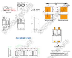 SMD452 (MX158-2P, 1041880210) клеммник (клеммник) для поверхностного монтажа 2 конт.