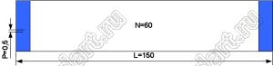 BLFPC P0,5 60PIN 150mm шлейф плоский сверхтонкий FFC/FPC; 60; длина 150мм; контакты на одной поверхности