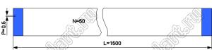 BLFPC P0,5 50PIN 1500mm шлейф плоский сверхтонкий FFC/FPC; 50; длина 1500мм; контакты на одной поверхности