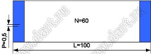 BLFPC P0,5 60PIN 100mm шлейф плоский сверхтонкий FFC/FPC; 60; длина 100мм; контакты на одной поверхности