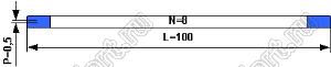 BLFPC P0,5 8PIN 100mm шлейф плоский сверхтонкий FFC/FPC; 8; длина 100мм; контакты на одной поверхности