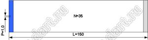 BLFPC P1,0 35PIN 150mm REV шлейф плоский, шаг 1,0мм 35 жилы длина 150мм, контакты на разных поверхностях