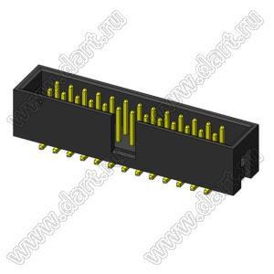 2316SM-26G (IDC-26M-SMD, BH-26SMD, DS1013-26MSX) вилка закрытая прямая на плату для поверхностного (SMD) монтажа; шаг=2,54x2,54мм; 2x13-конт.