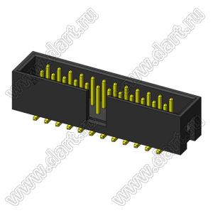 2316SM-24G (IDC-24M-SMD, BH-24SMD, DS1013-24MSX) вилка закрытая прямая на плату для поверхностного (SMD) монтажа; шаг=2,54x2,54мм; 2x12-конт.