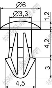 MB-33 пистон монтажный; нейлон-66 (UL); черный