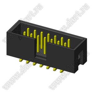 2316SM-14G (IDC-14M-SMD, BH-14SMD, DS1013-14MSX) вилка закрытая прямая на плату для поверхностного (SMD) монтажа; шаг=2,54x2,54мм; 2x7-конт.