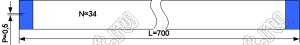 BLFPC P0,5 34PIN 700mm шлейф плоский сверхтонкий FFC/FPC; 34; длина 700мм; контакты на одной поверхности