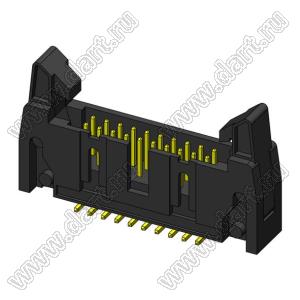 2216SM-20-01 (SCM-20SM-01, DS1011-20SM-01, IDCC-20MSM-01) вилка закрытая с короткими защелками для поверхностного (SMD) монтажа; шаг=2,54x2,54мм; 2x10-конт.