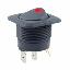 KCD1-108-101NA1BBA переключатель клавишный ON-OFF; 23,4x23,4мм; 6A 250VAC/10A 125VAC; толкатель черный/корпус черный; с подсветкой;  маркировка "O I"; терминалы 4,8x0,8мм