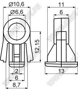 EMU-5 опора оси; полистирол (UL); черный