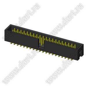 2316SM-40G (IDC-40M-SMD, BH-40SMD, DS1013-40MSX) вилка закрытая прямая на плату для поверхностного (SMD) монтажа; шаг=2,54x2,54мм; 2x20-конт.