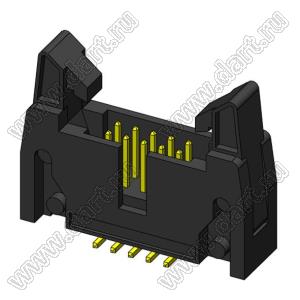 2216SM-10-01 (SCM-10SM-01, DS1011-10SM-01, IDCC-10MSM-01) вилка закрытая с короткими защелками для поверхностного (SMD) монтажа; шаг=2,54x2,54мм; 2x5-конт.