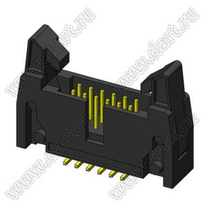 2216SM-12-01 (SCM-12SM-01, DS1011-12SM-01, IDCC-12MSM-01) вилка закрытая с короткими защелками для поверхностного (SMD) монтажа; шаг=2,54x2,54мм; 2x6-конт.