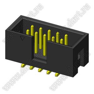 2316SM-10G (IDC-10M-SMD, BH-10SMD, DS1013-10MSX) вилка закрытая прямая на плату для поверхностного (SMD) монтажа; шаг=2,54x2,54мм; 2x5-конт.